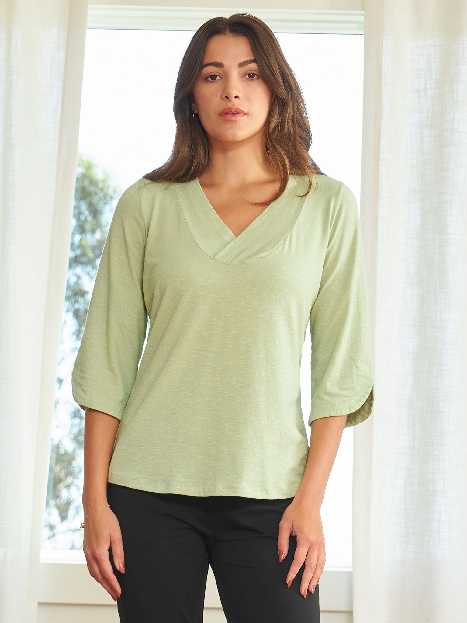 Scallop Sleeve Top